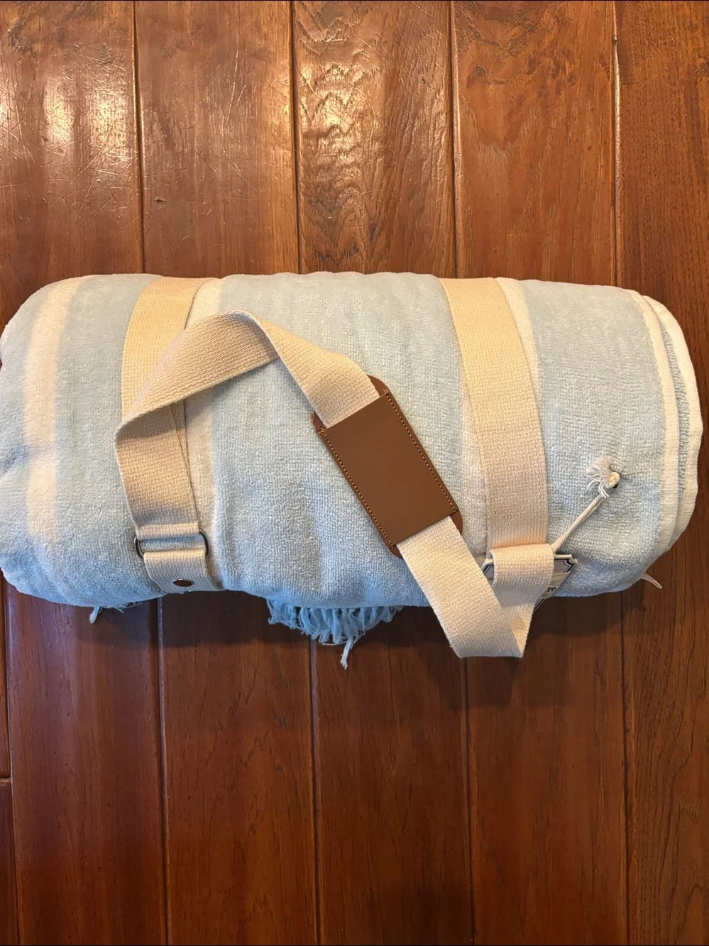 Business & Pleasure Beach Blanket Vintage Blue Stripe